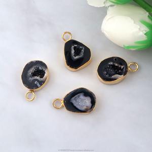 Pendentif Goutte d'Eau en Agate Druzy Noire Plaqué Or, Collier Fait Main en Cristal, Bijou Charmant, Ensemble de Collection, Cadeau pour Elle - Product Image 3