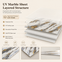Panneau mural en PVC brillant MORLENX, motif abstrait marbré blanc, gris et or, pour la décoration moderne des maisons et des espaces commerciaux