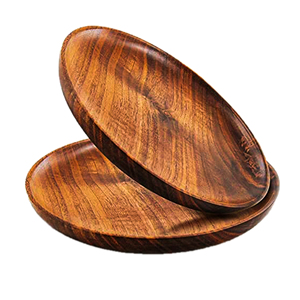 Assiettes de chargeur en bois de manguier de haute qualité couleur naturelle brunâtre vaisselle de cuisine service alimentaire assiettes de chargeur en bois haut - Product Image 5