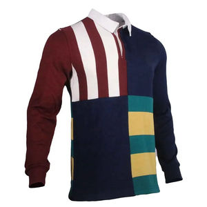 Vente en gros de chemises de rugby pour hommes en coton biologique 100%, toile solide, respirante, manches longues, impression numérique - Product Image 4