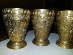 Handmade Brass <b>Wine</b> <b>Goblet</b> Vintage Engraved Chalice Metal Cup Antique Drinking Glass Barware Wedding Gift Classic Decor - Product Image 3