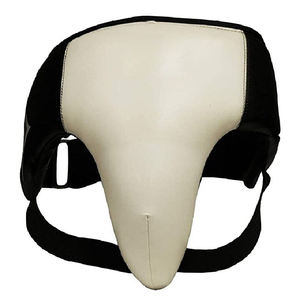 Ensemble de boxe de protège-aine en cuir noir personnalisé du fabricant professionnel avec protège-tête et protège-aine - Product Image 1