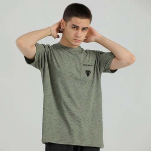 เสื้อยืดแขนสั้นของผู้ชายผ้าฝ้าย100% ออกแบบได้ตามต้องการเสื้อยืดสีทึบซักง่าย - Product Image 6