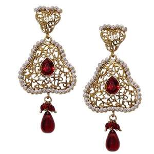 Kriaa-Pendientes colgantes de piedra austriaca chapados en oro de 18 quilates, joyas geométricas de oro rosa, circonita de diamante para regalos de fiestas de boda - Product Image 1