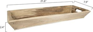 Bandeja rectangular de madera de acacia de grano de madera natural, Plato decorativo hecho a mano, tamaño personalizado, color de madera natural - Product Image 5