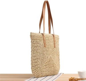 Bolsos de Mano de Moda para Mujer, Ecológicos y Ligeros, Tejidos con Paja de Papel y Seagrass, con Cierre de Cremallera, Ideales para Compras y Picnic - Product Image 3