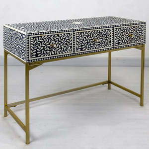 Table console moderne décorative en incrustation d'os Mobilier artisanal indien traditionnel réglable pour usage scolaire - Product Image 1