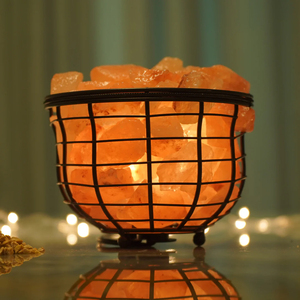 Offre Spéciale tailles personnalisées tige de fer panier lampes avec morceaux de sel bol Style amour décorations meilleur prix artisanat naturel - Product Image 4