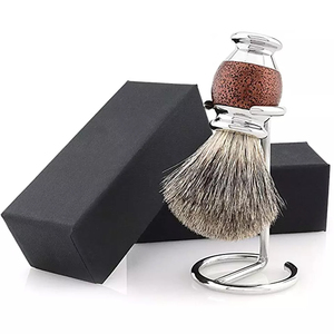 Manche en bois blaireau cheveux barbe blaireau pour meilleur moustache barbier outil visage pour Salon hommes - Product Image 1