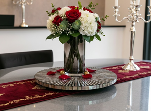 Plateau rond en bois rotatif artisanal de luxe avec incrustation de nacre pour la salle à manger, la décoration intérieure et usages multiples en provenance du Vietnam - Product Image 6