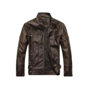 Veste en cuir Manteau Hommes Motard Poche en cuir PU Costume Col Veste - Product Image 6
