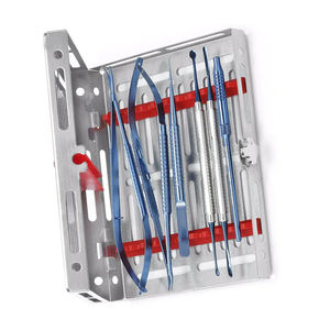 ชุดเครื่องมือผ่าตัดช่องปากสเตนเลสสตีลพื้นฐาน6ชิ้นเครื่องมือสำหรับการผ่าตัดปริทันต์สีน้ำเงินทนทาน - Product Image 6