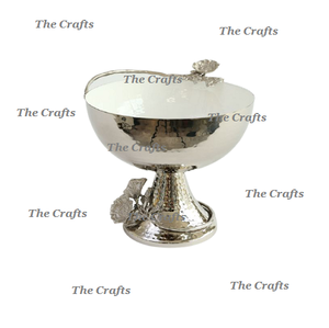 Bol martelé en métal avec base en nacre Bol de service à dessert de qualité supérieure aux prix de gros - Product Image 3