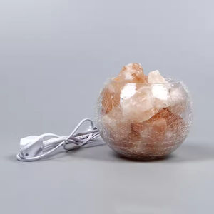 Luxury OEM Gift Crystal <b>Ball</b> Pink Salt <b>Lamp</b> Aromatherapy Home Decorative Clear Glass Healing Raw Stone Aroma Crystal Diffuser - Product Image 3