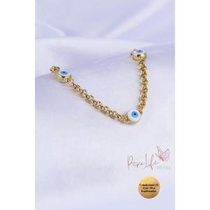 Bracciale a catena con perline placcato in oro 24k - Product Image 2