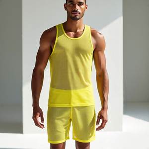 เสื้อแขนกุดสำหรับออกกำลังกายในยิมของผู้ชายเสื้อกล้ามตาข่ายเต็มตัวสำหรับวิ่งออกกำลังกาย - Product Image 6