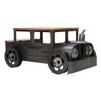 Boîte de rangement de style vintage industriel en métal et bois, style véhicule, voiture, jeep, pour le salon, décoration de la maison, table basse
