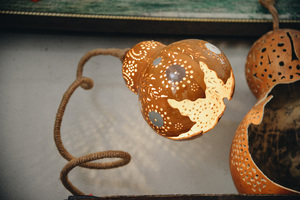 LAS MEJORES VENTAS de lámparas decorativas de calabaza: Ilumina tu espacio con encanto natural. Artesanía DE ALTA CALIDAD-LOTO AZUL - Product Image 5