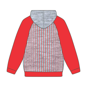 Sweat à capuche DST Delta Grey Body Red Raglan Pinstripes en coton mélangé, vêtements de sororité grecque Divine Nine - Product Image 3