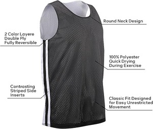 Camiseta de baloncesto reversible para hombre, ropa deportiva personalizada de verano con Bsci sin mangas y talla grande, incluidos pantalones cortos de baloncesto - Product Image 2