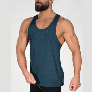 2024 nouveaux hommes décontracté Fitness débardeur prix usine sublimé toutes couleurs Gym Singlet avec col rond pas cher coton uni blanc - Product Image 3