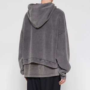 2025 Nueva mejor calidad Vintage Pullover Hoodie para hombres personalizado impreso ácido lavado sólido 100% algodón invierno precio al por mayor - Product Image 4