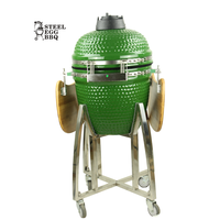 SEB KAMADO 18 Zoll Stahl Kamado Grill BBQ Outdoor Komado Grill Eingebauter Grill für Außenküche Ovaler Kamado
