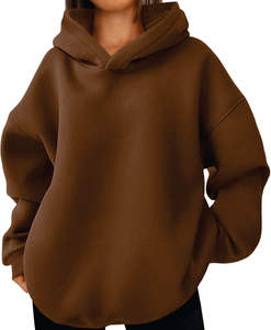 เสื้อฮู้ดดี้โอเวอร์ไซส์ผ้าฝ้ายออร์แกนิค 100% สำหรับผู้หญิง สไตล์ลำลอง แต่งลายปัก  ใส่สบาย ทันสมัย เหมาะสำหรับฤดูหนาว มีซิป  โลโก้ด้านหน้า  คอลเลคชั่นฤดูใบไม้ร่วง - Product Image 1