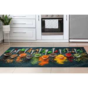 Tapis de cuisine aux épices vibrantes, tapis imprimé moderne pour cadeau de pendaison de crémaillère, avec tapis moelleux à poils longs - Product Image 2