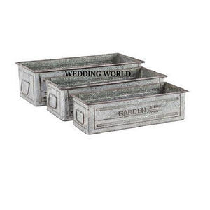 Juego de tres macetas de metal, maceta hecha a mano de calidad superior, artículos de jardín, nueva maceta de hierro hecha a mano al por mayor - Product Image 1