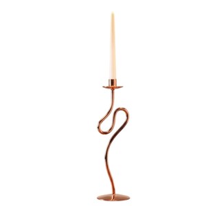 Porte-bougie en fer de grande qualité, finition cuivre élégante, décoration de table moderne, lot de 2, décoration d'accent pour la maison et la salle à manger - Product Image 5