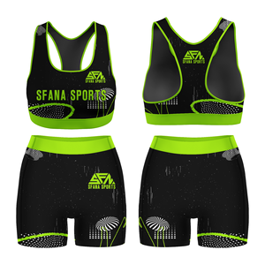 Nouveau ensemble de shorts de yoga pour femmes élégantes avec soutien-gorge de sport tenue de gymnastique confortable 2 pièces Design personnalisé pour l'entraînement et le yoga - Product Image 2