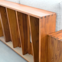 Canapé modulaire carré 4 places tendance, confortable, durable et éco-responsable, design moderne, ensemble de meubles de salon en bois de teck