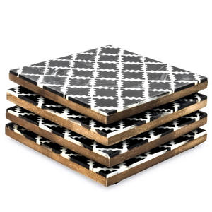 Posavasos de té de madera maciza decorativos con estampado de esmalte personalizado, alfombrillas y almohadillas aislantes para uso doméstico y en la cocina - Product Image 1