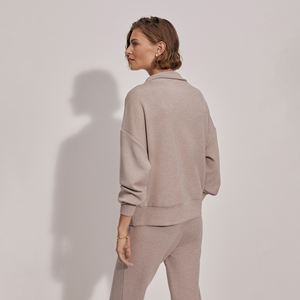 เสื้อสเวตเตอร์มีซิปไซส์ใหญ่พิเศษของผู้หญิงเสื้อสวมหัวคอปกตั้งมีลายปักโลโก้ผ้าฟลีซขนาดพิเศษสำหรับฤดูหนาว - Product Image 6