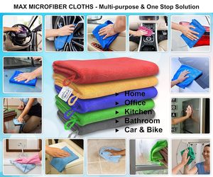 Super offre 3 pièces 40x40cm chiffon en microfibre 350 GSM techniques tissées multicolores pour le nettoyage et le lavage de voiture - Product Image 5