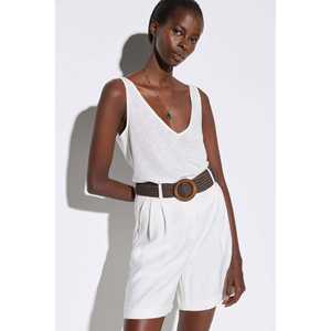 T-shirt décontracté pour femme 100 % coton à manches longues et col rond, coupe classique - Product Image 3