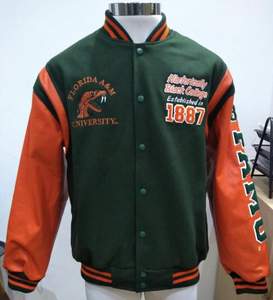 Floride A & M University Famu Varsity Veste Hommes Femmes Vintage Laine Soie Brodé Lettermen Veste Bouton Décoration Hiver - Product Image 1