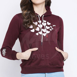 Sweats à capuche personnalisés de haute qualité pour femmes à vendre en gros Lady Pullover Hoodies - Product Image 1