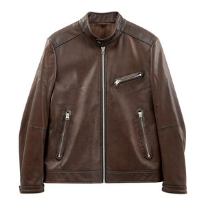 Veste de moto en cuir véritable pour hommes Équipement d'équitation de motard de haute qualité Streetwear Durable Outerwear - Product Image 3