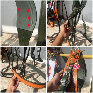 Ensemble exclusif de harnais de conduite de cheval en cuir bicolore chariot complet Buggy Horsecart tirant le cheval transport spécial - Product Image 3