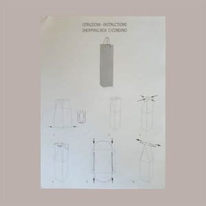 20PCs 95x95H380 Cajas de compras 1 Botella Palabras Bolsas de papel con cuerdas - Product Image 5