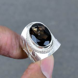 แหวนเครื่องประดับทองเหลืองชุบเงินทำด้วยมือ925พลอยบุษราคัม - Product Image 1