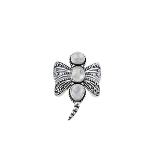 Anillo de Plata de Ley 925 para mujer de estilo bohemio, joyería de piedras preciosas de piedra lunar hecha a mano con chapado en rodio, regalo de boda para amor - Product Image 1