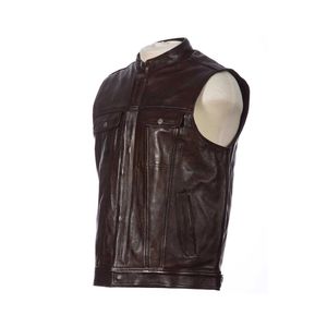 2025 elegante nuevo diseño transpirable invierno cuero Biker chaleco para hombres excelente calidad maximizar el desgaste - Product Image 4