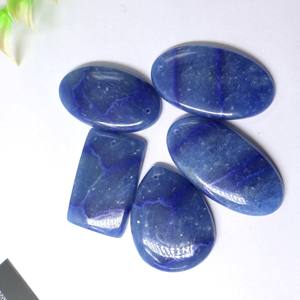 Paire de cabochons en quartz bleu naturel de super qualité, disponible en forme et taille mélangées, pour la fabrication de bijoux - Product Image 5
