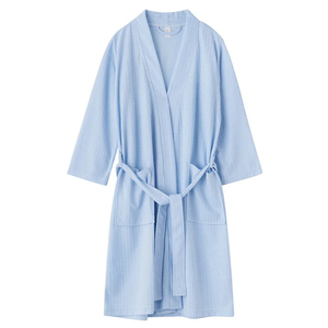 <b>Waffle</b> Female <b>Bathrobe</b> Kimono Gown Loose Casual Soild Robe Home Dressing Gown Sexy V-Neck Sleepwear Loungewear - Product Image 6