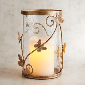 Porte-lampe T en métal et bois Mélange festif de design moderne et de charme rustique Décoration de Noël parfaite pour la maison et le bureau - Product Image 1