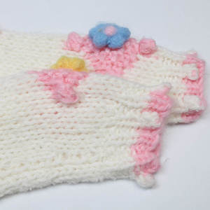 Cárdigan de punto a mano para mujer, cuello en V, ajuste holgado, con contraste de color y flores tejidas, Colección Otoño/Invierno 2024 - Product Image 4