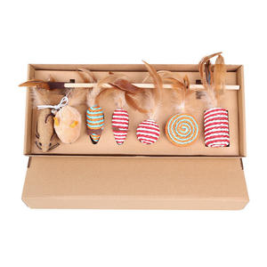 Jouet pour chat interactif en peluche écologique tendance, jouet amusant pour chat de luxe, bâton pour chat, jeu pour animaux de compagnie, ensemble de 7 pièces - Product Image 3